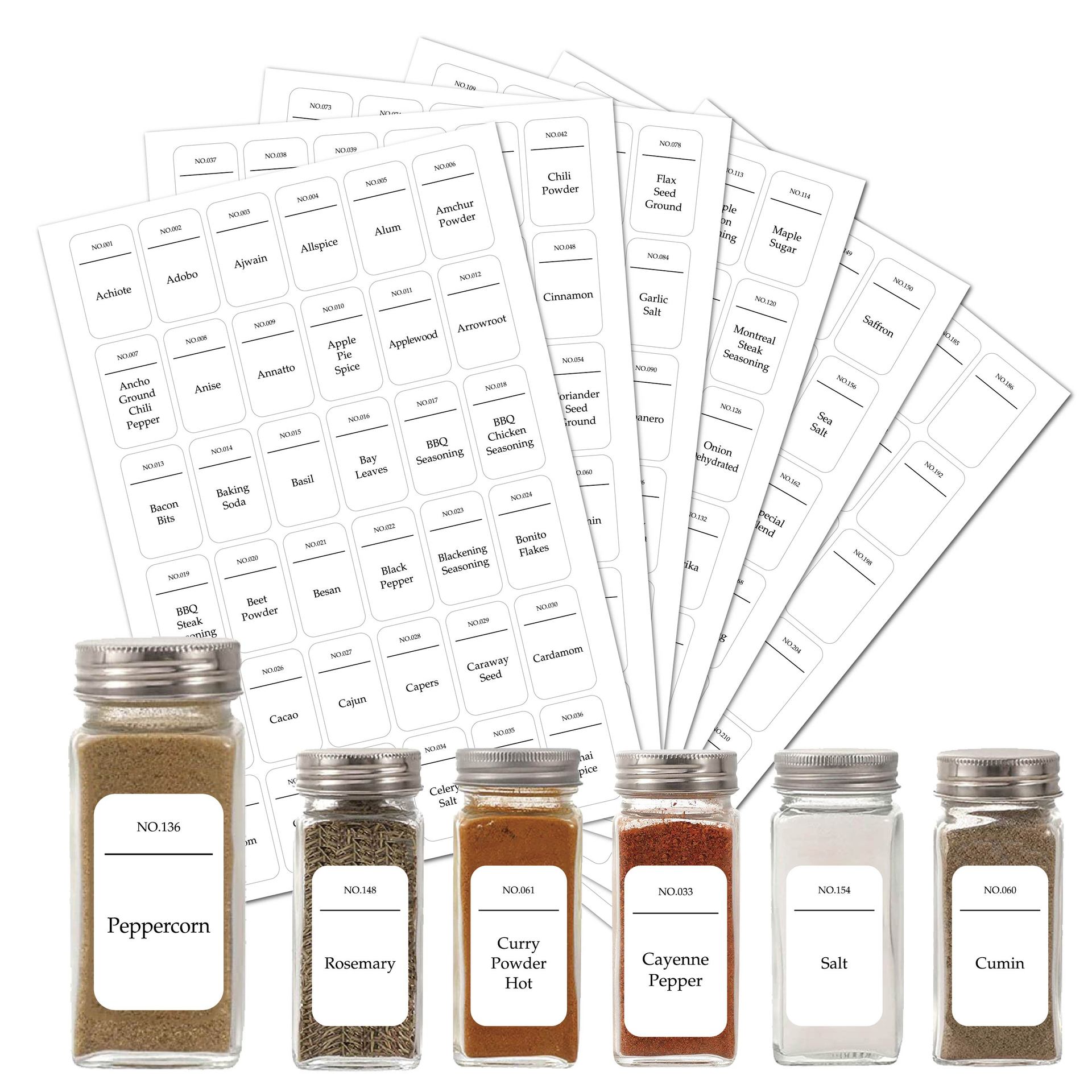 Kitchen.Baking Labels - 216개 주방 양념병 라벨 스티커 번호