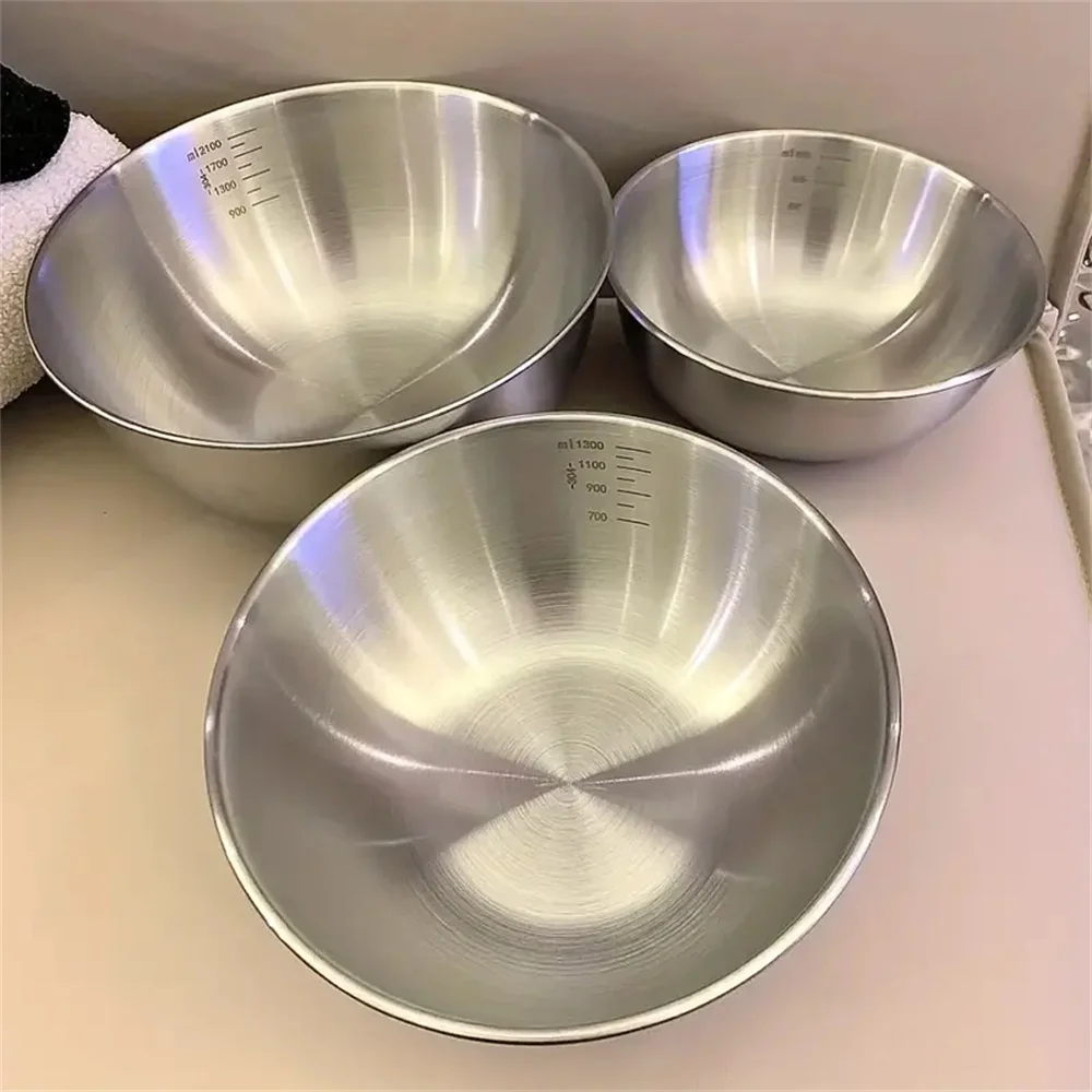 Kitchen Baking Bowls - 1-3개 스테인리스 스틸 볼 세트(계량 눈금