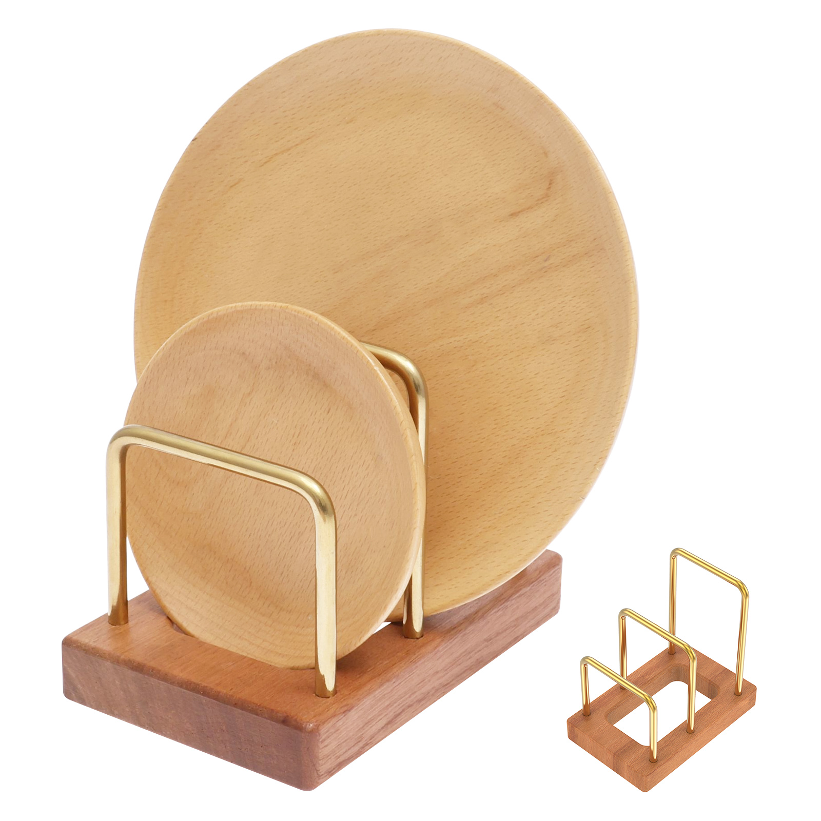 Kitchen Cabinet Baking Organizer - 냄비 뚜껑 거치대, 도마 정리대, 나무