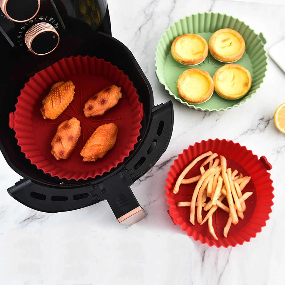 Kitchen Essentials Baking Tray - 라운드 에어프라이어 실리콘 팟 - 오븐