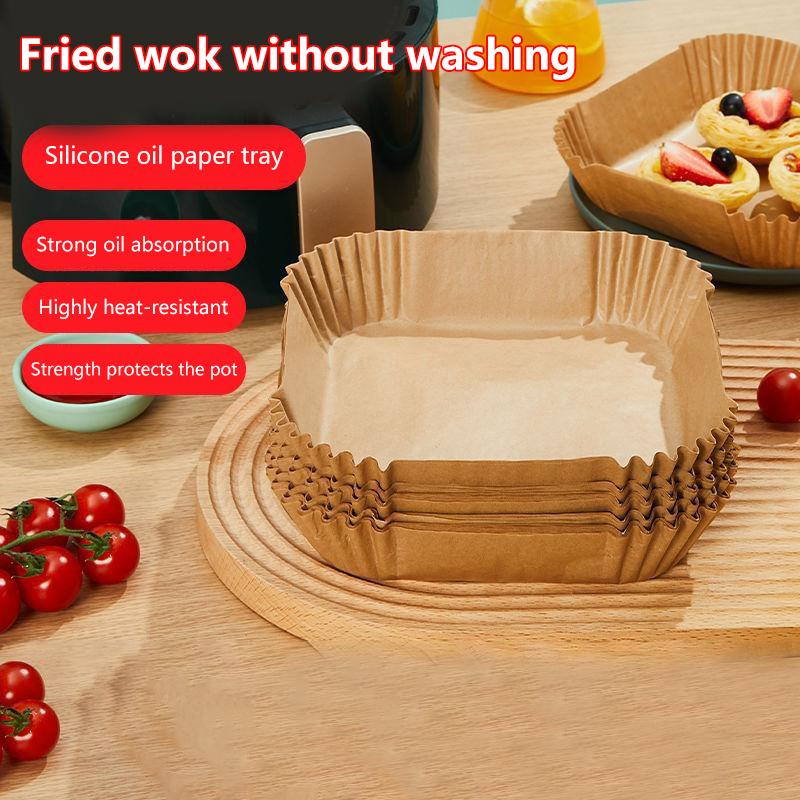 Kitchen Essentials Baking Tray - 주방 필수품: 50개 논스틱 일회용 에어프라이어용