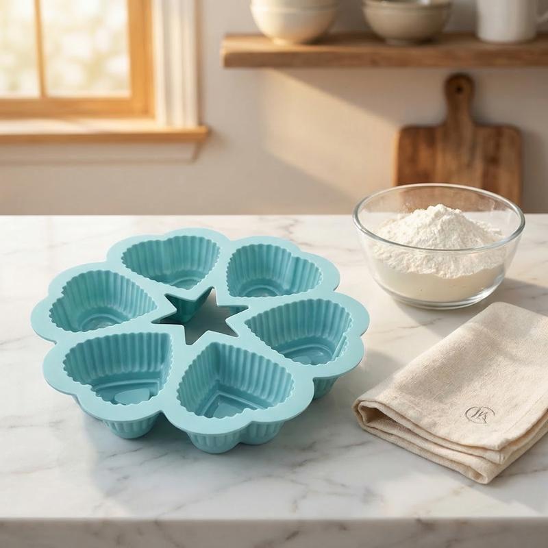 Kitchen Essentials Baking Tray - 논스틱 실리콘 하트 모양 케이크 틀