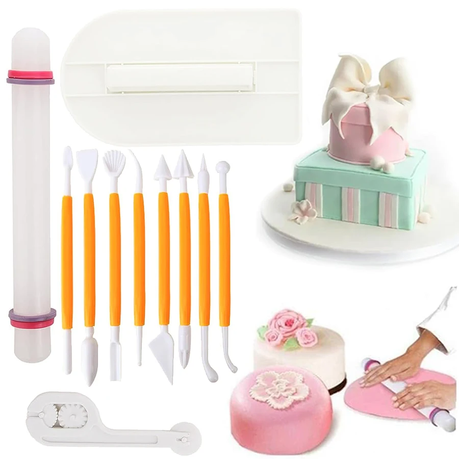 11pcs 퐁당 도구 세트 부드러운 조각 펜 롤링 핀  - Fondant Smoother Set 리뷰 및 가격