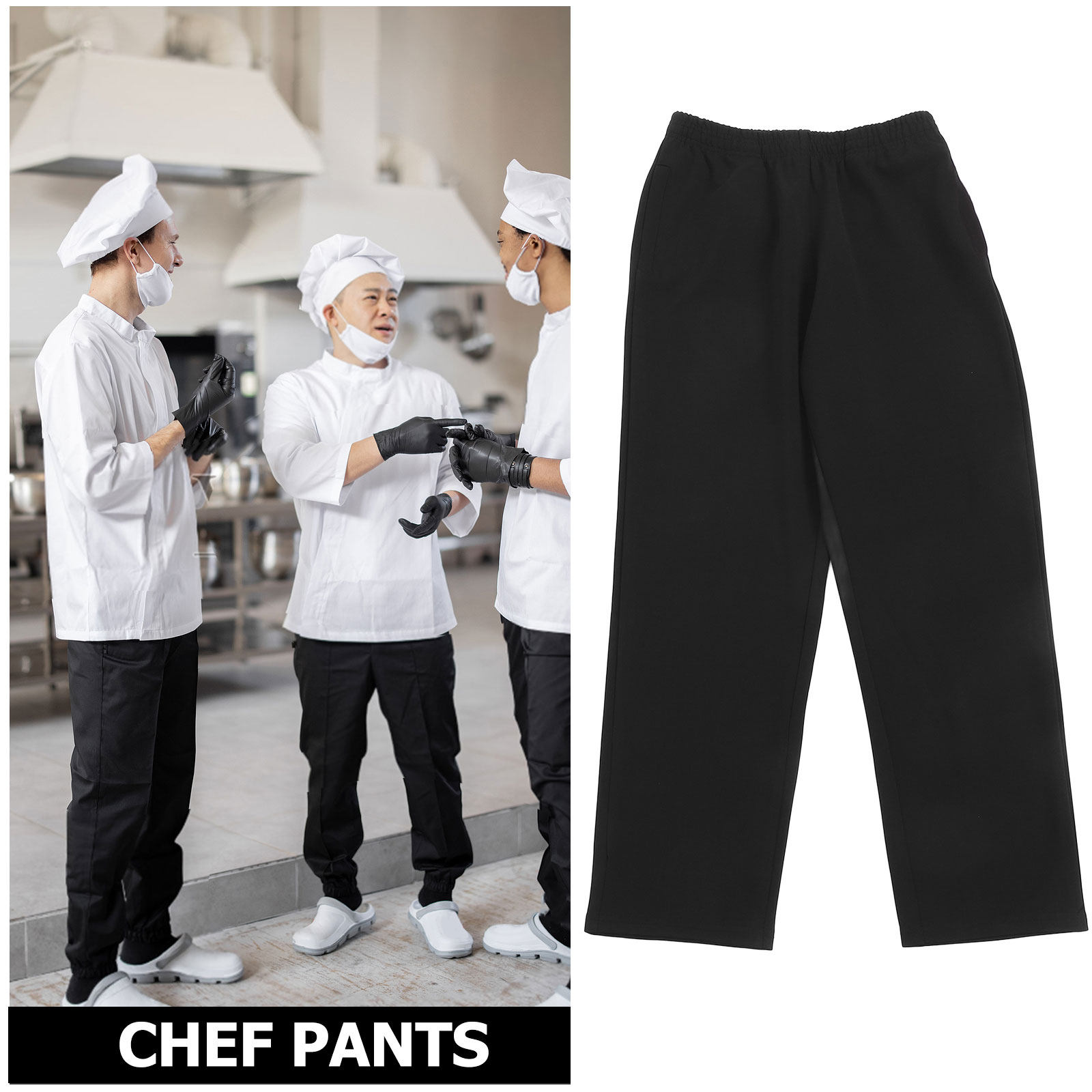 남성용 검은색 통기성 주방 바지, 주방 작업용, 카고  - Cooking Chef Xl 리뷰 및 가격