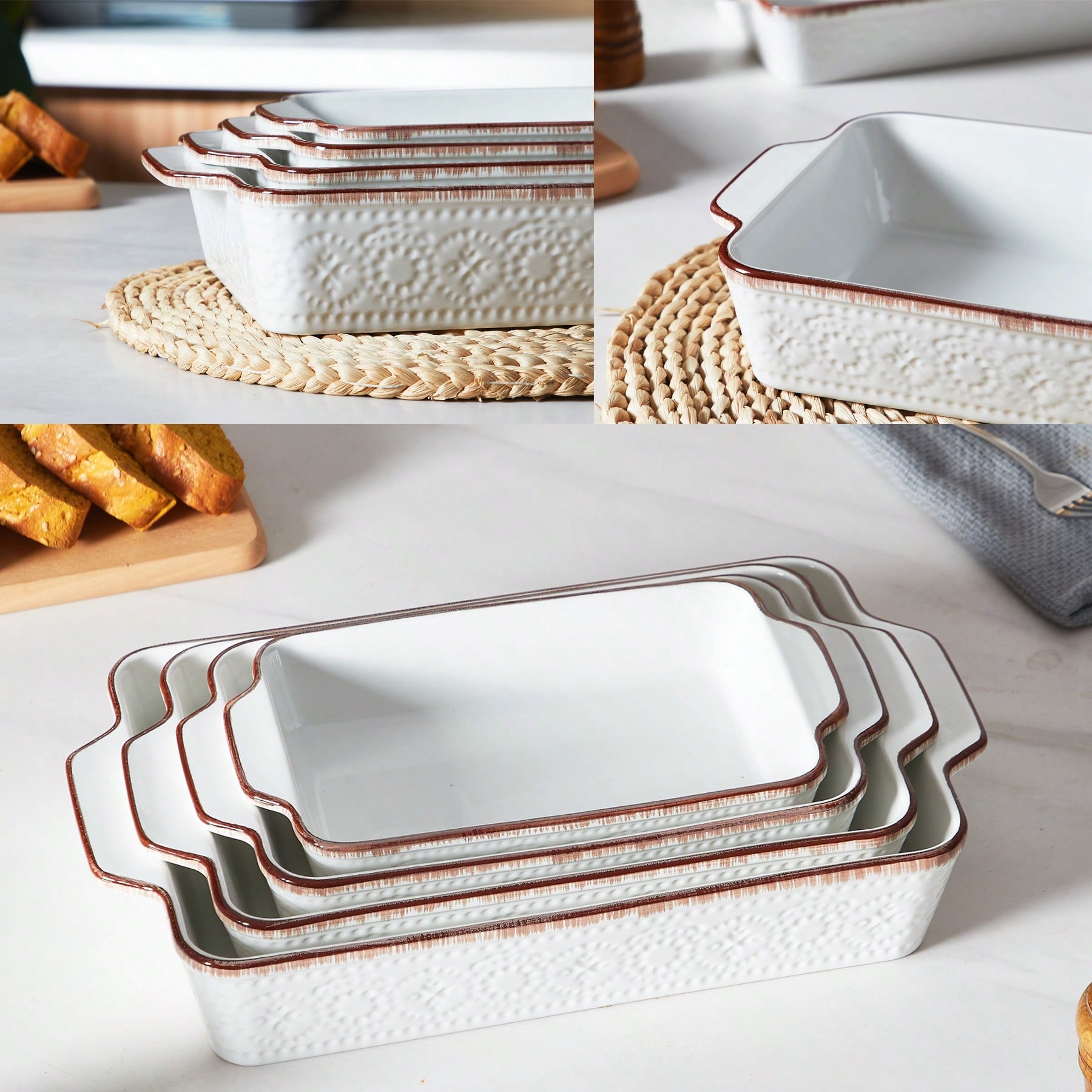 오븐용 캐서롤 접시 빈티지 도자기 베이킹 접시 세라믹  - Kitchen Glass Baking Set 리뷰 및 가격