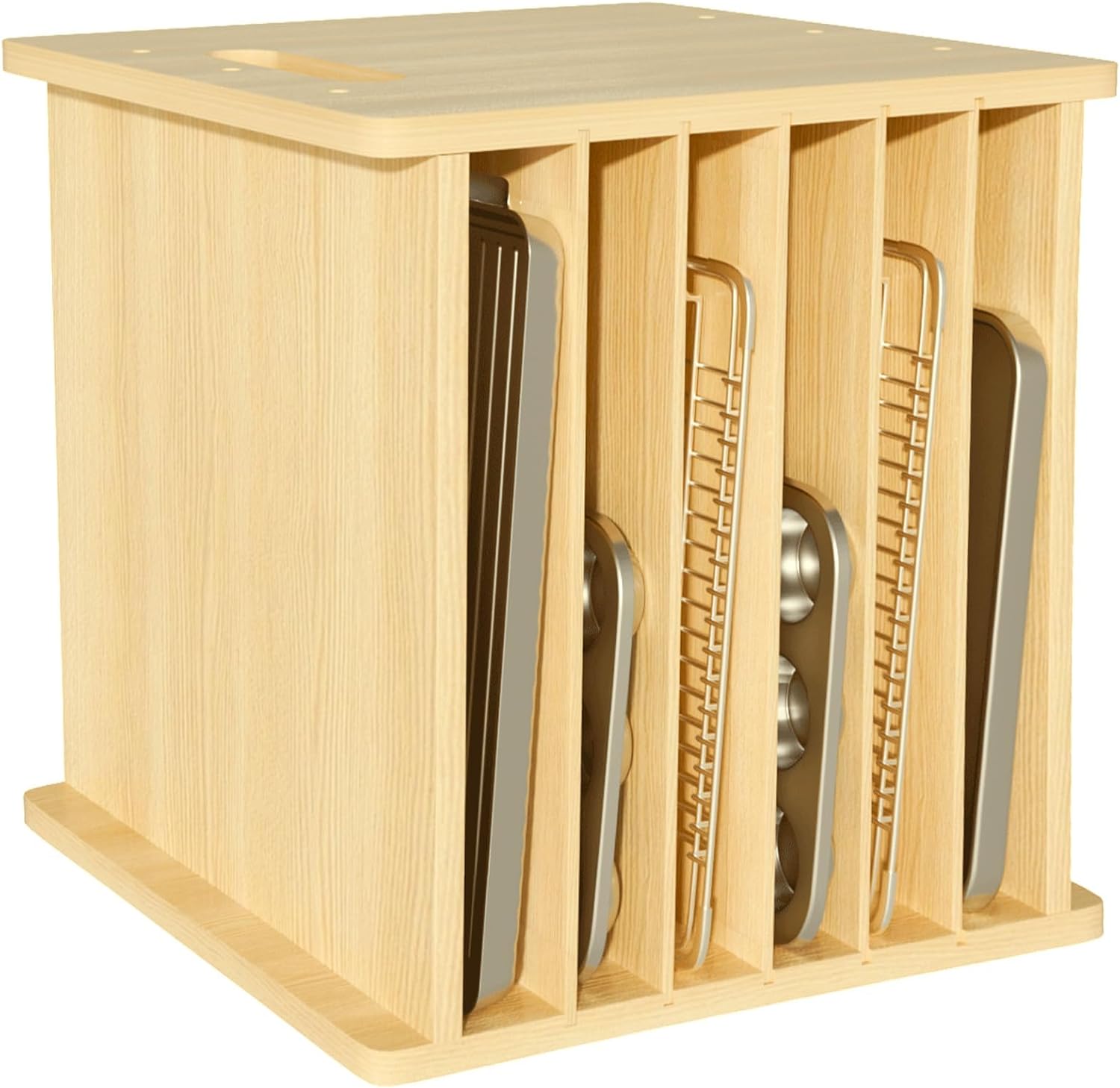 나무 베이킹 트레이 디바이더 정리함, 수직 쿠키 시트, - Kitchen Cabinet Baking Organizer 리뷰 및 가격