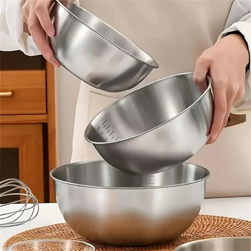 1-3개 스테인리스 스틸 볼 세트(계량 눈금 포함) - - Kitchen Baking Bowls 리뷰 및 가격