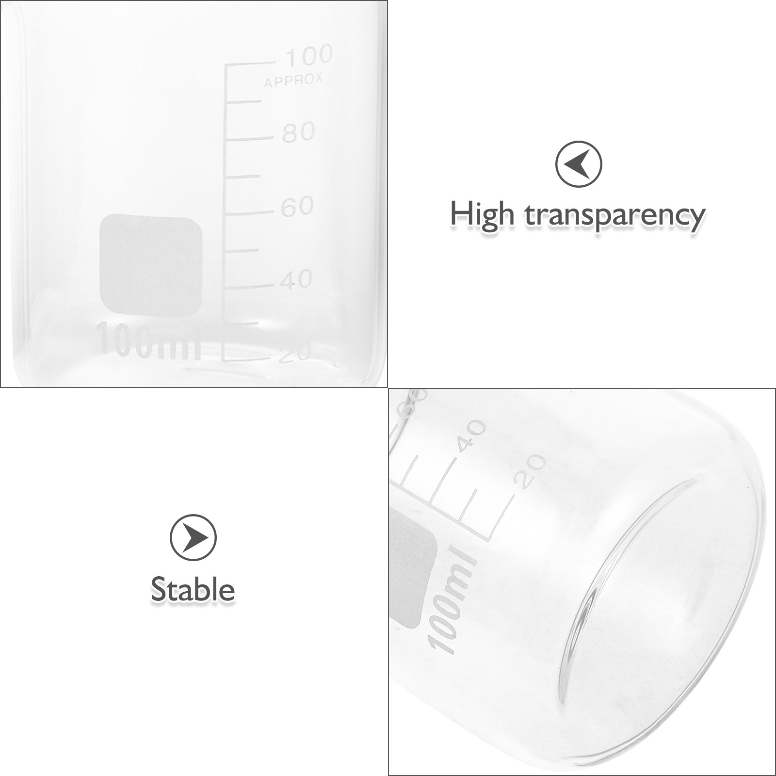 고내열 유리 재질로 제작된 4개 세트의 계량컵(50ml - Kitchen Glass Baking Set 리뷰 및 가격