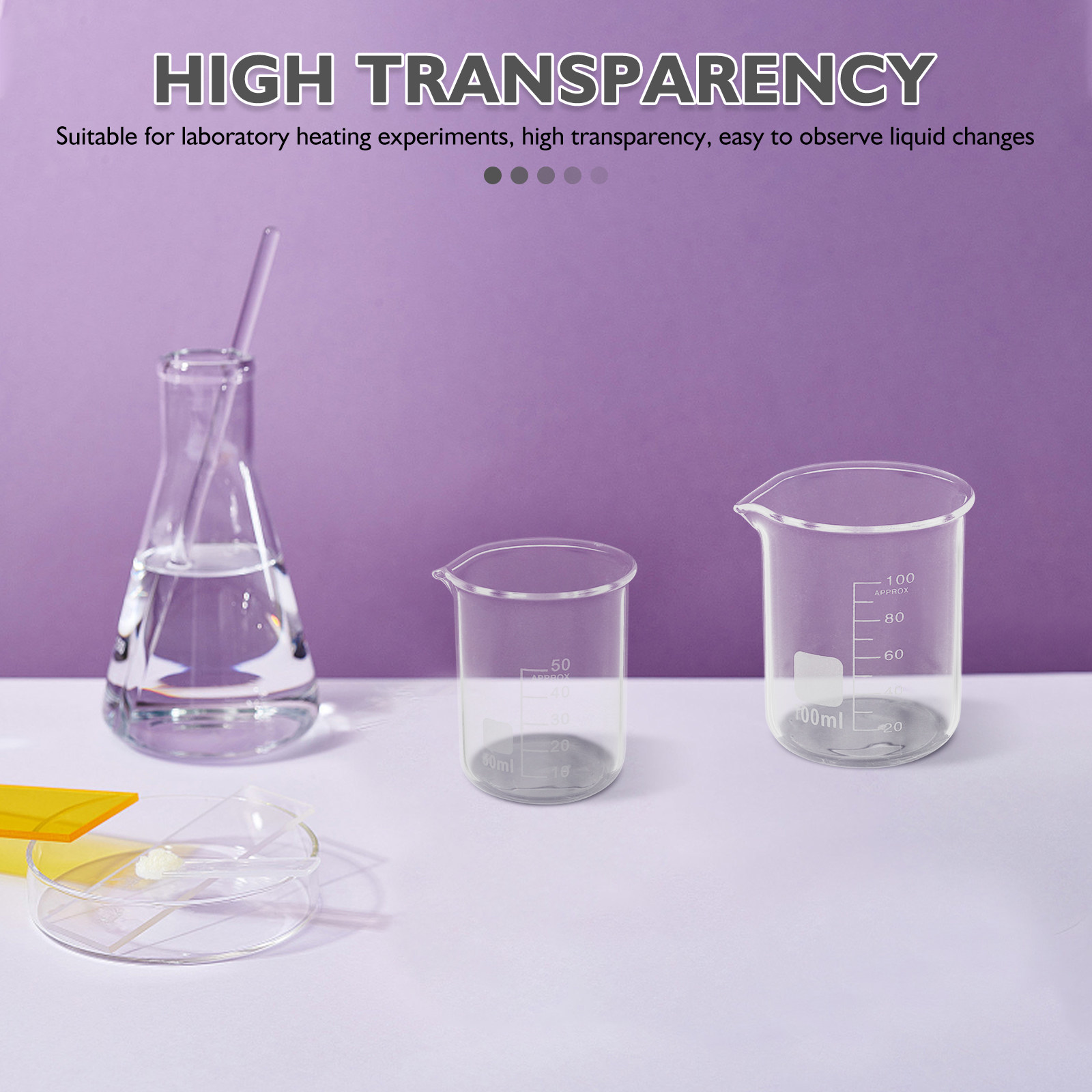 고내열 유리 재질로 제작된 4개 세트의 계량컵(50ml - Kitchen Glass Baking Set 리뷰 및 가격