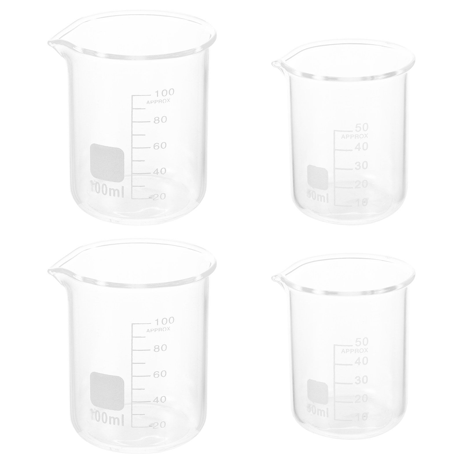 고내열 유리 재질로 제작된 4개 세트의 계량컵(50ml - Kitchen Glass Baking Set 리뷰 및 가격