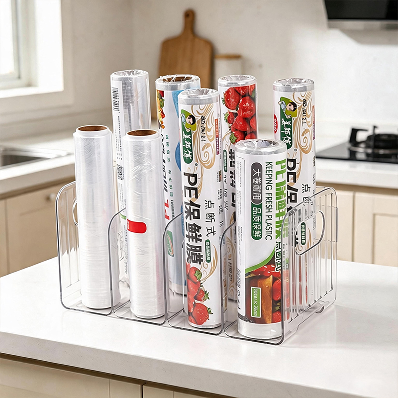 투명 다중 슬롯 수납 홀더, 플라스틱 랩, 호일 및 베 - Kitchen Cabinet Baking Organizer 리뷰 및 가격