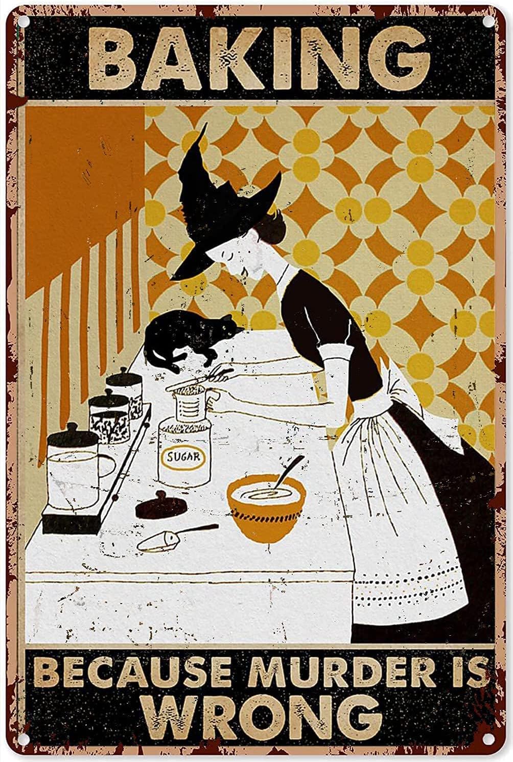 마녀 베이킹 장식 주방 표지판 검은 고양이 나는 그게  - Kitchen Witch Baking 리뷰 및 가격