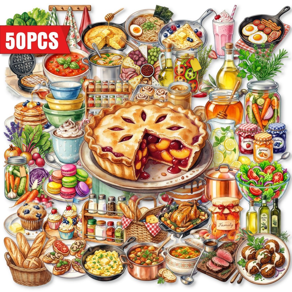 50Pcs 투명 PET 주방 음식 스티커 서양 과자 디 - Baking (Kitchen Ingredient) 리뷰 및 가격