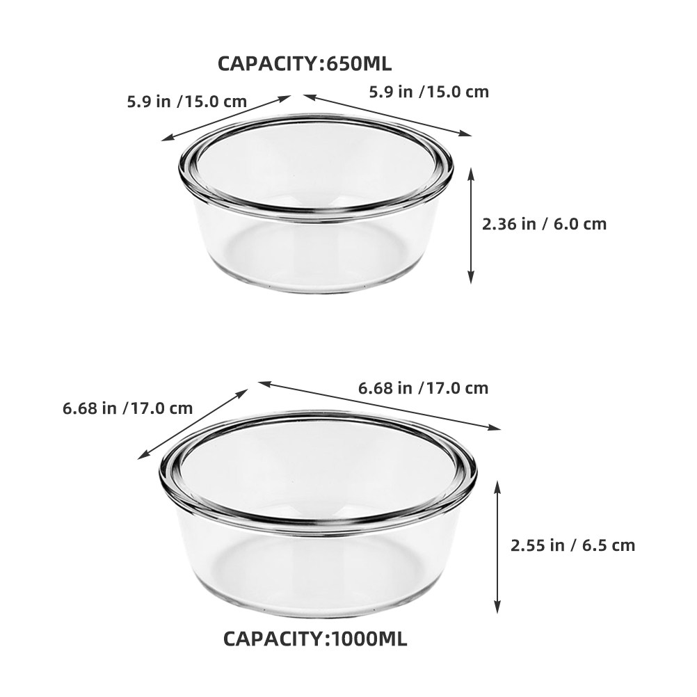 2개 세트의 내열 유리 볼, 주방용 혼합 볼, 음식,  - Kitchen Glass Baking Set 리뷰 및 가격