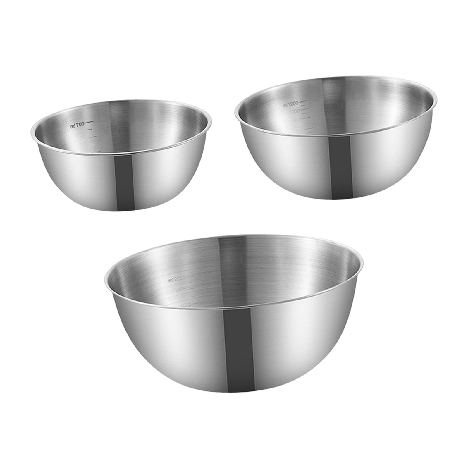 네스티드 스테인리스 스틸 믹싱 볼 세트, 계량 표시가  - Kitchen Baking Bowls 리뷰 및 가격