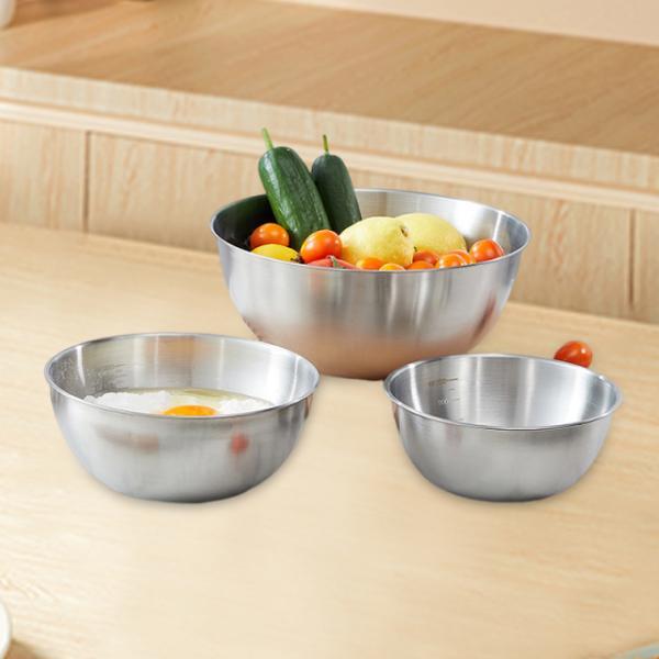 네스티드 스테인리스 스틸 믹싱 볼 세트, 계량 표시가  - Kitchen Baking Bowls 리뷰 및 가격