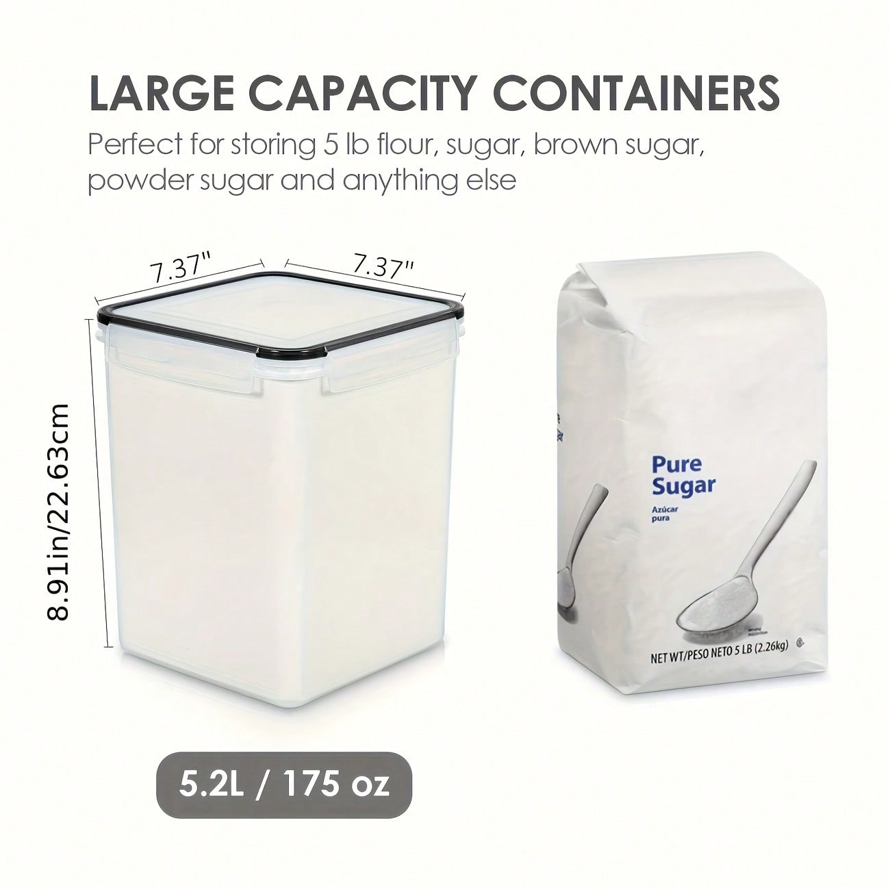 대용량 식품 보관 용기 4개 세트, 5200ml/175 - Kitchen.Baking Labels 리뷰 및 가격