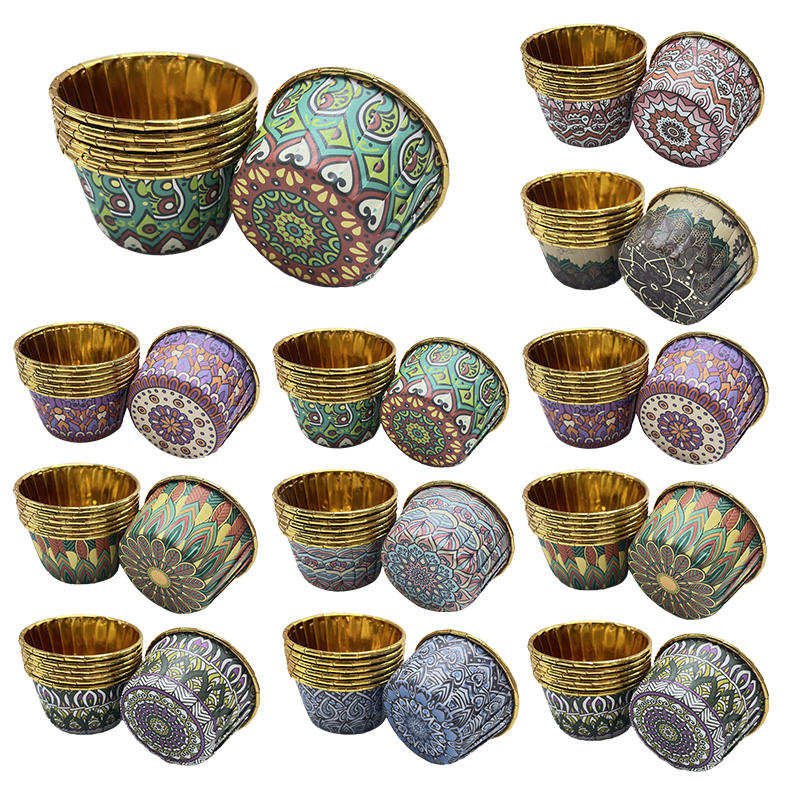 50개 보헤미안 스타일 컵케이크 뚜껑 포함, 일회용 머 - Kitchen Baking Mat 리뷰 및 가격